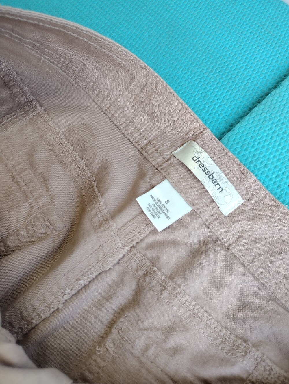Dressbarn Women's Cargo Capri Pants Ties at Calf - Mauve - Size 8 - Picture 6 of 8